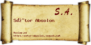 Sátor Absolon névjegykártya